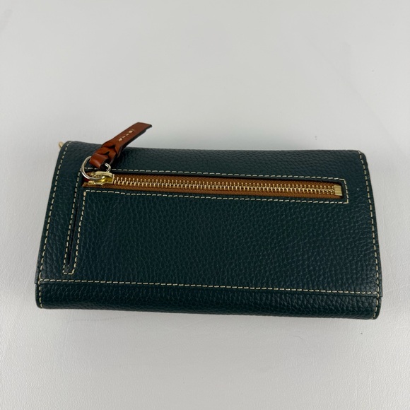 Dooney & Bourke Pebbled Leather Continental Wallet Deep Forest Green Crossbody - Picture 3 of 8